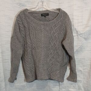 Rag & Bone Charcoal /Gray Cara Cable Knit Wool/ Cashmere Blend Sweater Sz M/L